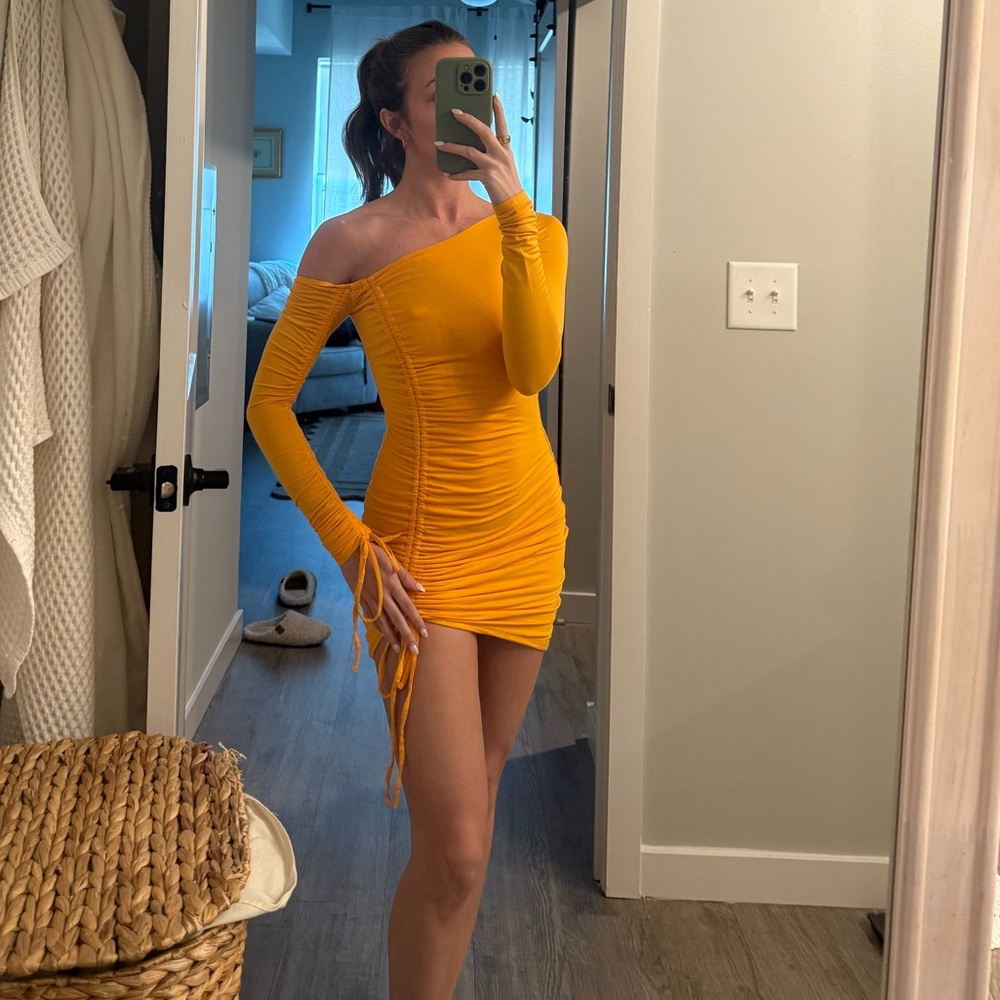 Camila Coelho Vibrant Orange One-Shoulder Dress